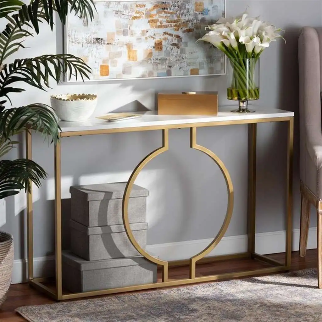 كونسول جانبي ستيل دهان وخشب MDF مستورد MS-8882