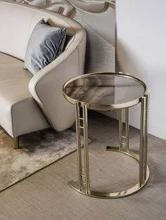 Side decor table electrostatic painted steel - transparent glass MS-8020