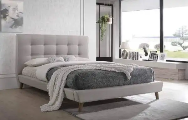 سرير كابتونية مصنوع من خشب كونتر وخشب زان طبيعي عالي الجودة 200*140 سم MS-9365